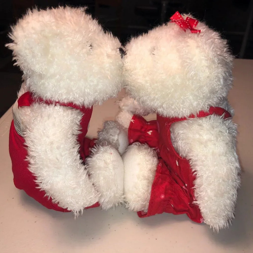 2004 Vintage Hallmark Blushing Bears Set Kissing Magnetic Hearts Valentine's - Picture 6 of 7